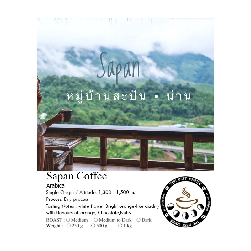 Granos de café tailandés de primera calidad de Nan - Ban Sapan